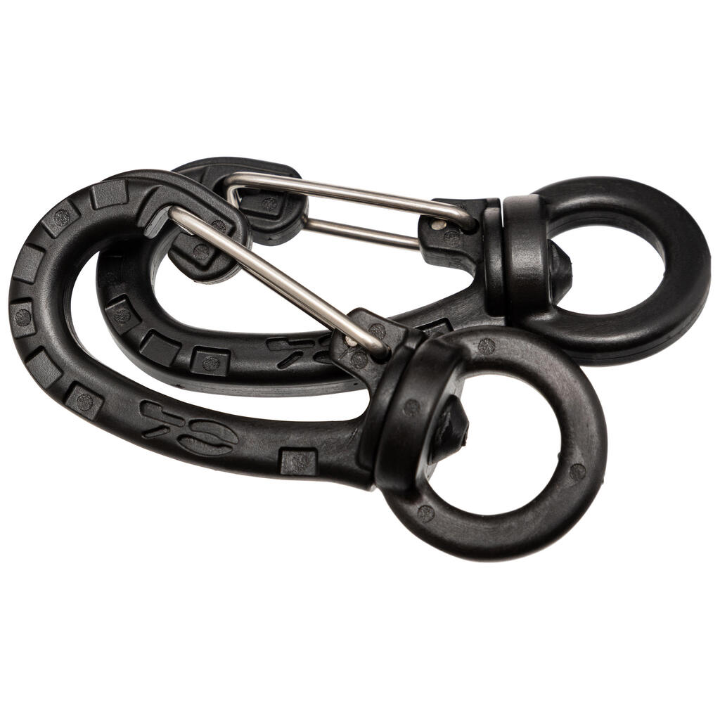 KIT 2 NYLON PIVOTING CARABINERS C4 CARBON FOR SPEARFISHING